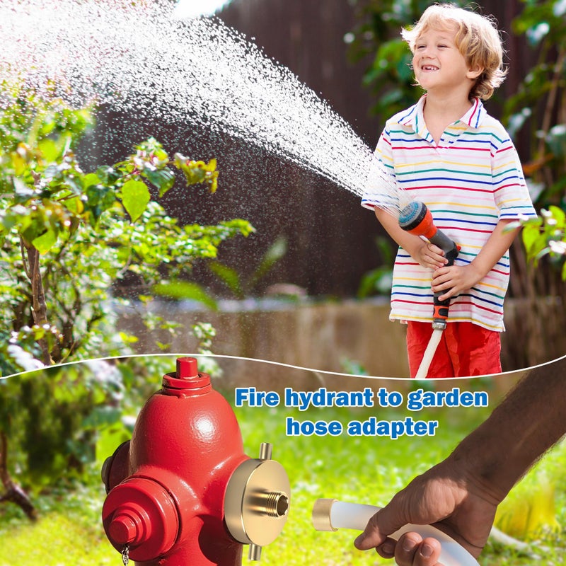 Happy Tree 2-1/2" NST (NH) Female x 3/4" GHT Male Brass Fire Hydrant Adapter with Pin Lug Fire Equipment Brass Hydrant to Garden Hose Adapter - Image 3